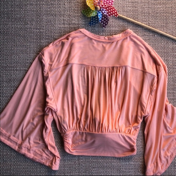 NWOT Free People long sleeve top with waist bow - Picture 7 of 8